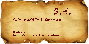 Sárvári Andrea névjegykártya